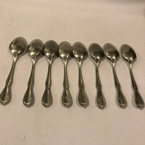 Oneida Victorian Manor Teaspoon Set of 8 Stainless Cutlery Flatware - Picture 5 of 6